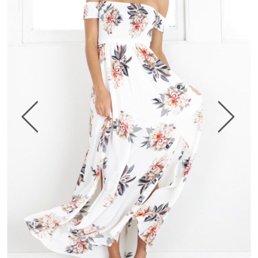 Off the shoulder floral Maxi- SHOWPO 🌸