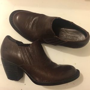 Born brown leather ankle boot