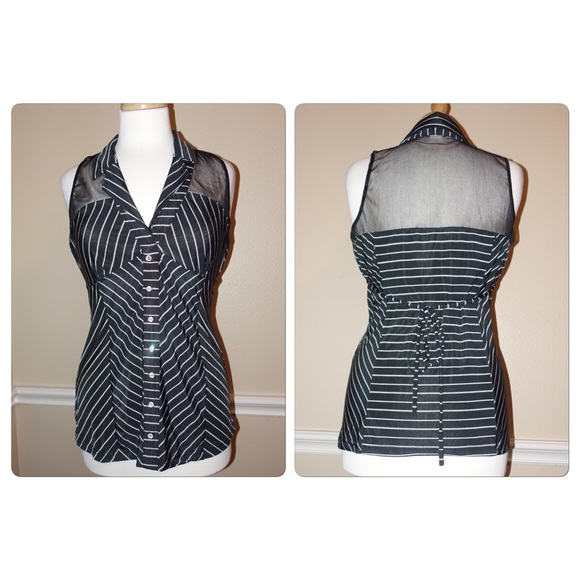 Dots Tops - Striped beautiful black and white top Size L 💕