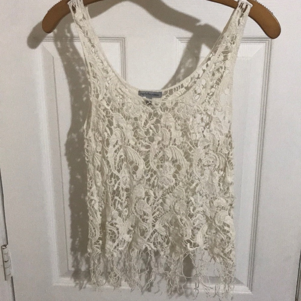 Cream See-Through Top