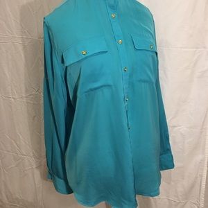 Silky blue blouse