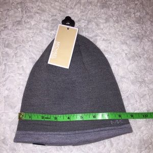 Michael Kors Gray on Gray MK logo beanie hat cap