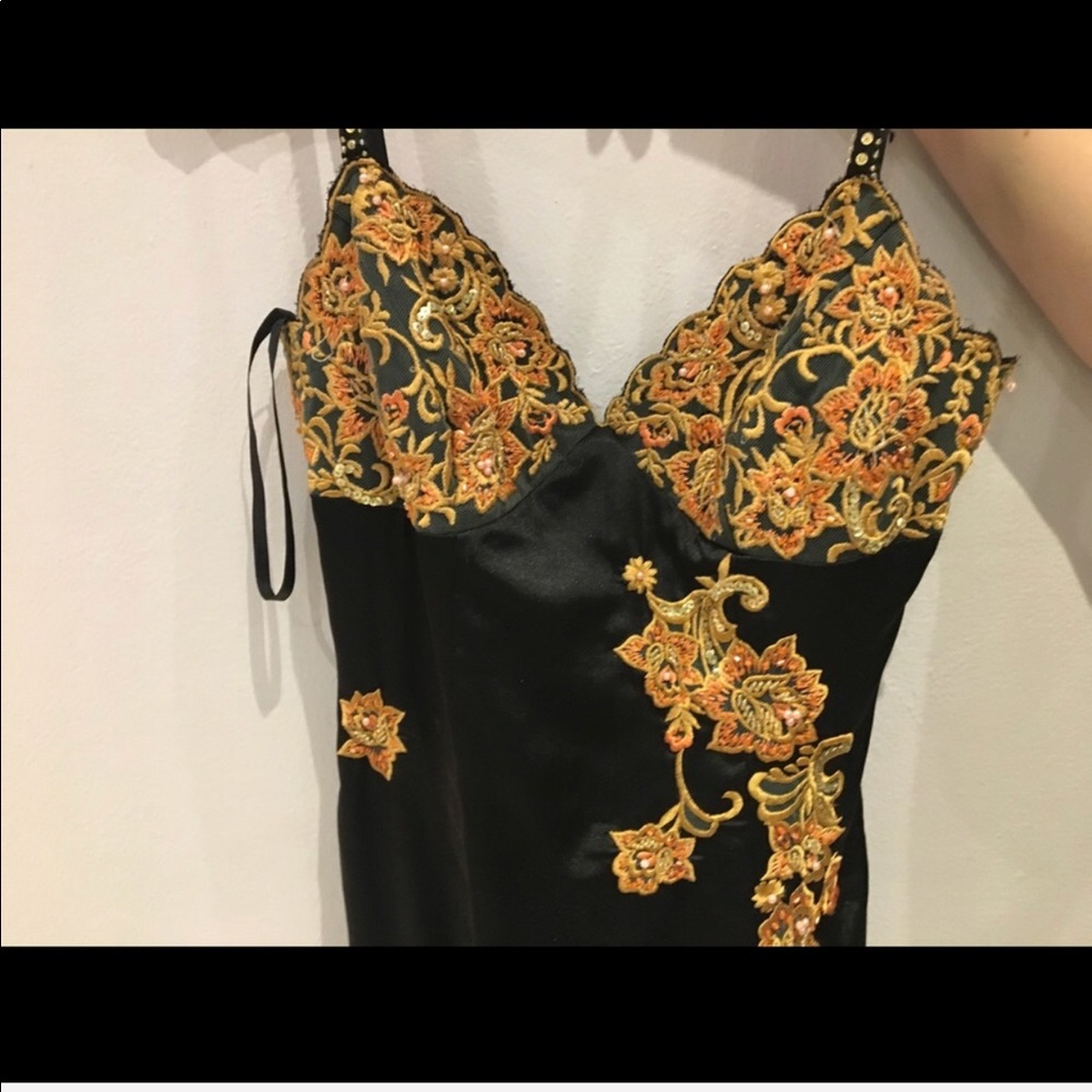 Jovani Midi dress size 2 black with orange detail