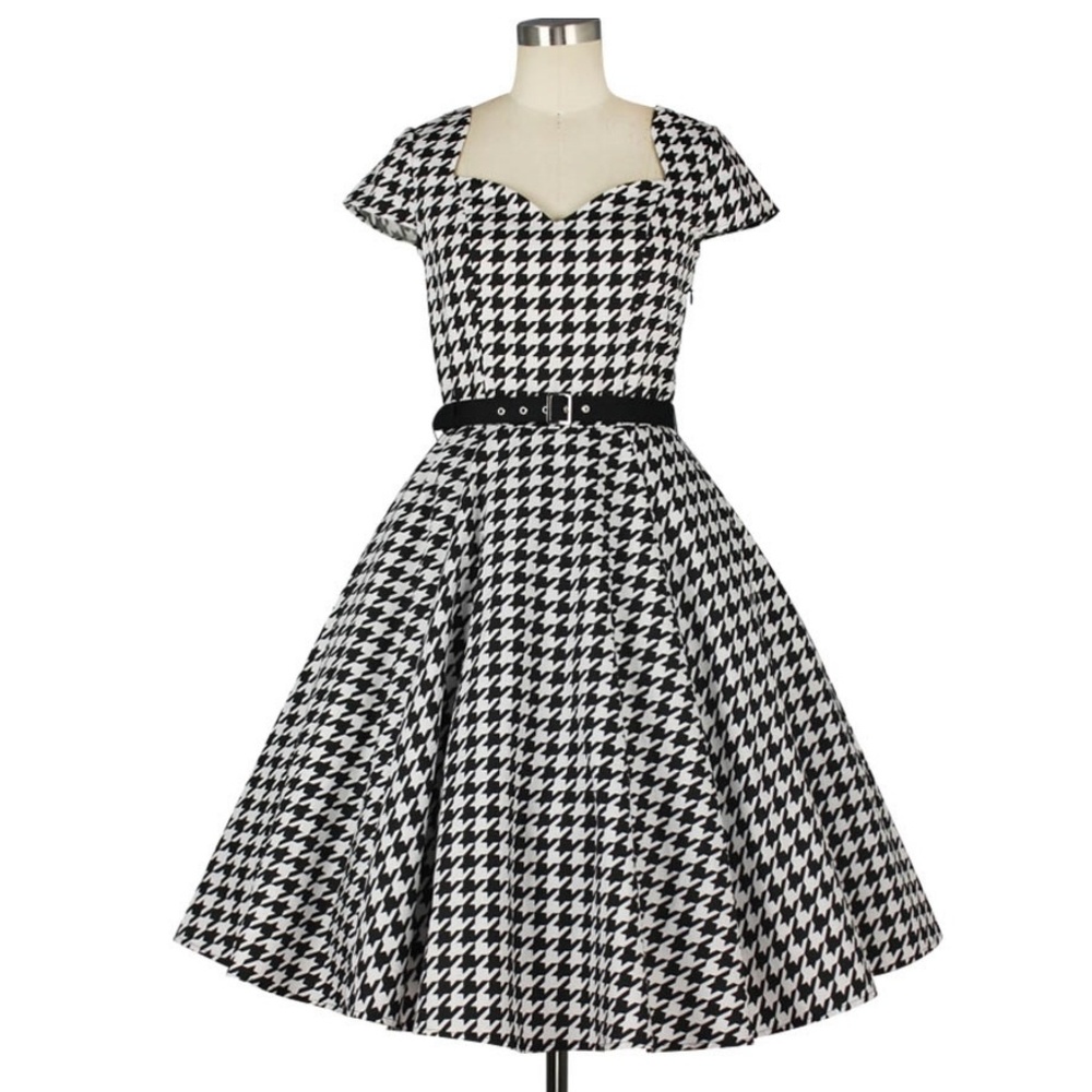Houndstooth Pin Up Clothing Short Sleeve Dress