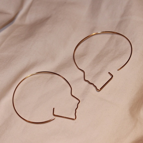 Profile hoop earrings - Picture 1 of 2