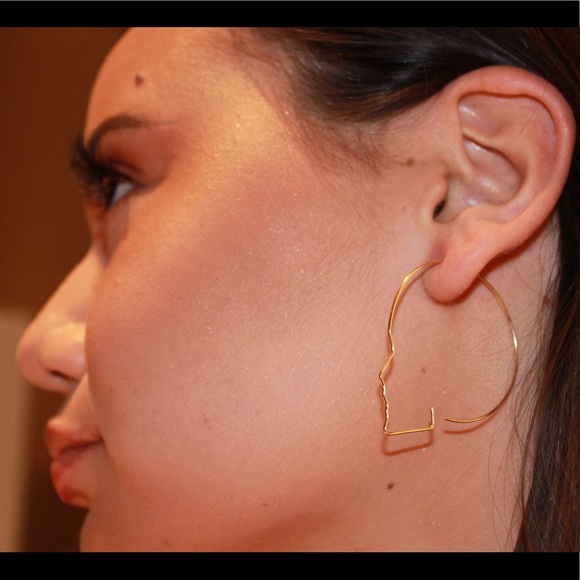 Profile hoop earrings - Picture 2 of 2