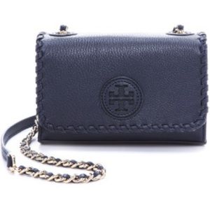 Tory Burch marion shrunken shoulder bag navy blue