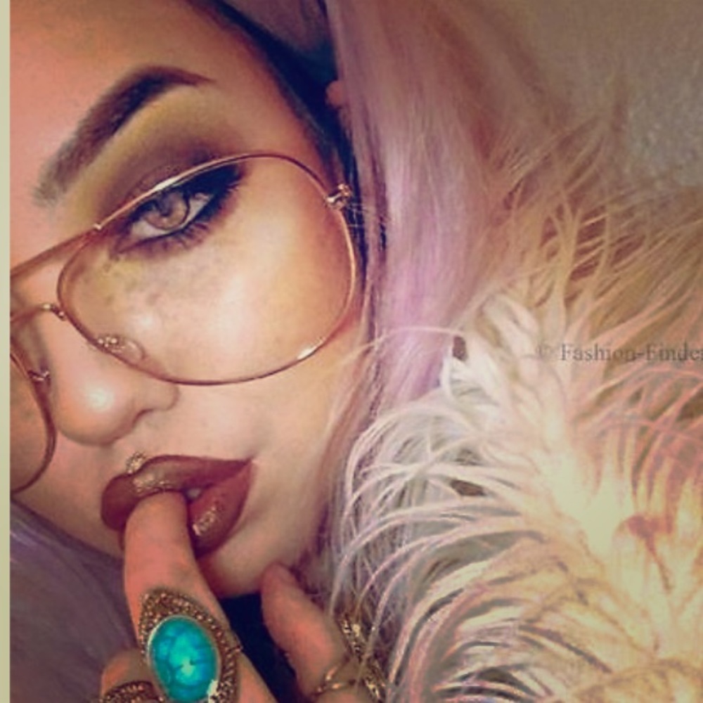 GOLD VINTAGE aviator SEXY glasses clear lenses NWT