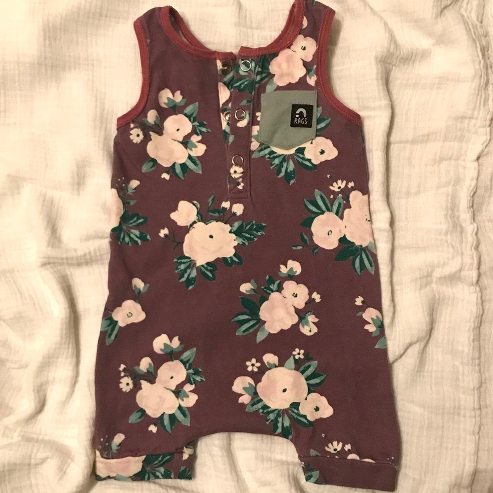 Rags to Raches Floral Romper 0-3 Months
