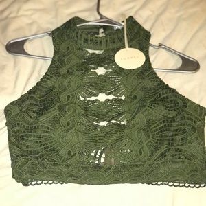 Olive Green Crop top