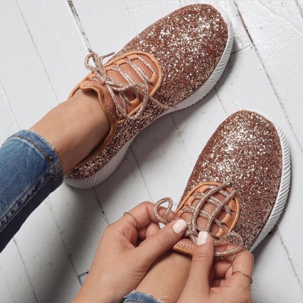 🙌🏼LAST 🙌🏼Sparkle Rose gold sneaker