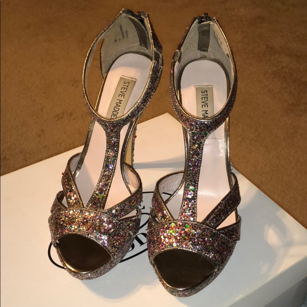 Steve Madden Multi Colored Glitter High Heels
