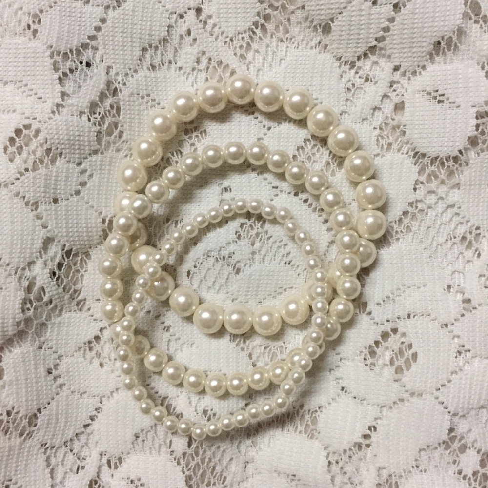 Faux pearl bracelets