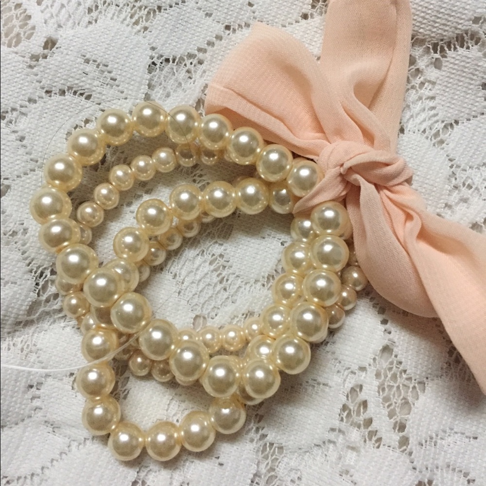 Faux pearl bracelets
