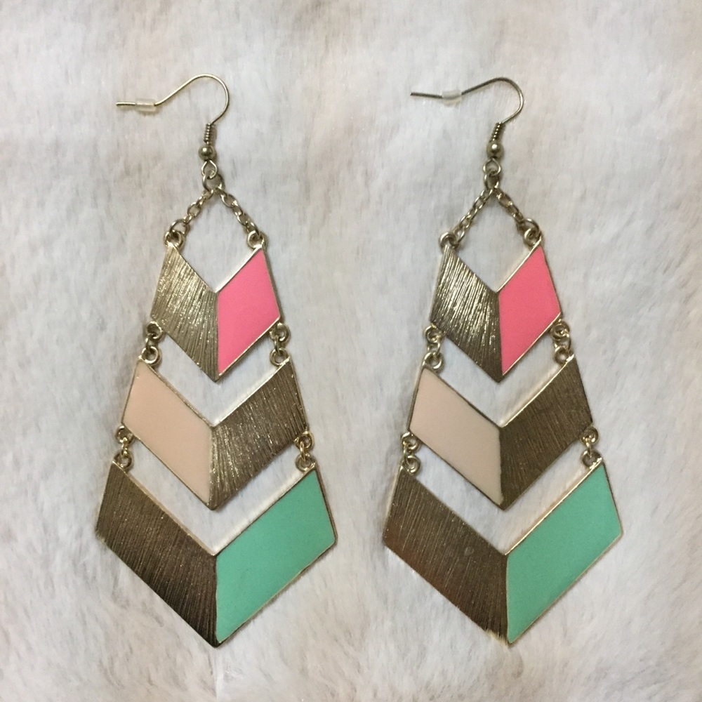 Chevron drop earrings