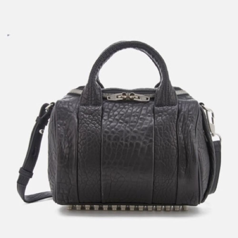 Alexander Wang Rockie Black Leather +  Nickel