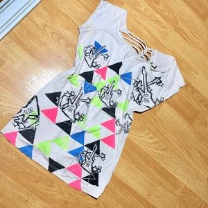 ❌ 5/$20 White guitar neon design tee