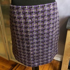 J. Crew Metallic Houndstooth Tweed Mini Skirt