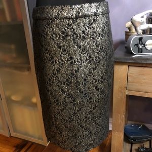 J. Crew Collection Metallic Lace Pencil Skirt