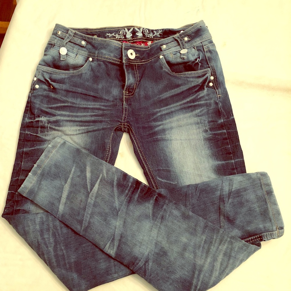 Playboy distressed skinny jeans juniors sz 11/12