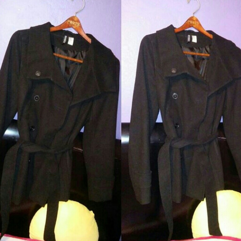 H&M womens black coat