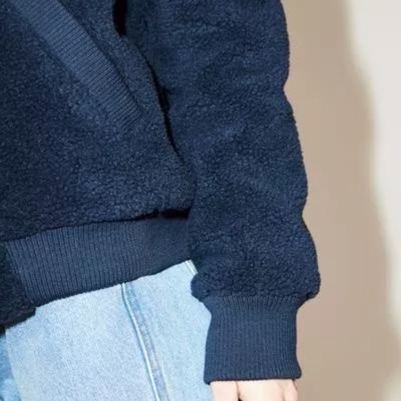 NWT The Fifth Label Navy Sherpa Bomber Jacket, Size M - Picture 2 of 4