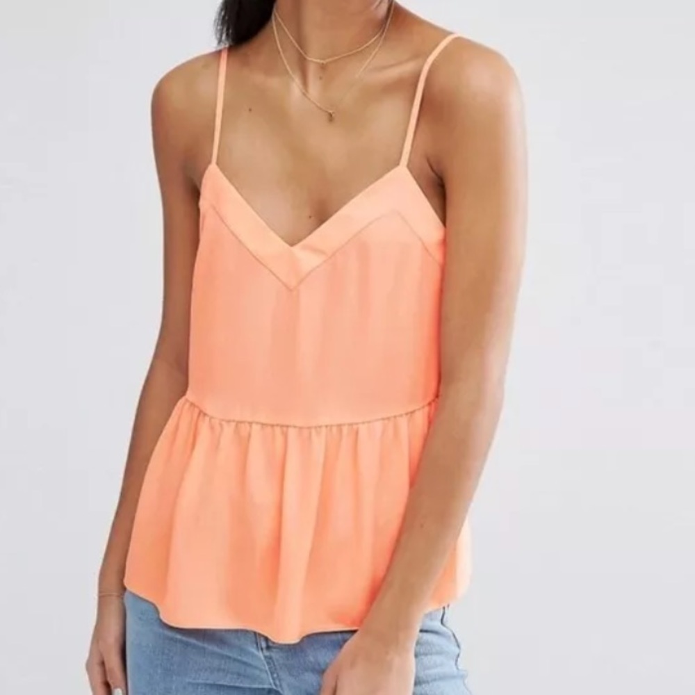 NWT Asos Peach Peplum Cami, Size Petite US 8