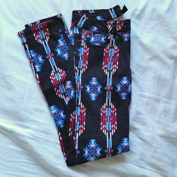 DONATED F21 "Tribal Print" Jeans - Picture 2 of 3