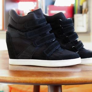 Aldo Black Wedge Sneakers