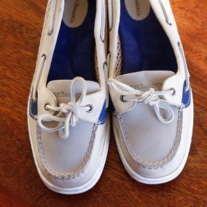 Bass Navy and Gray Smooth Leather Loafers