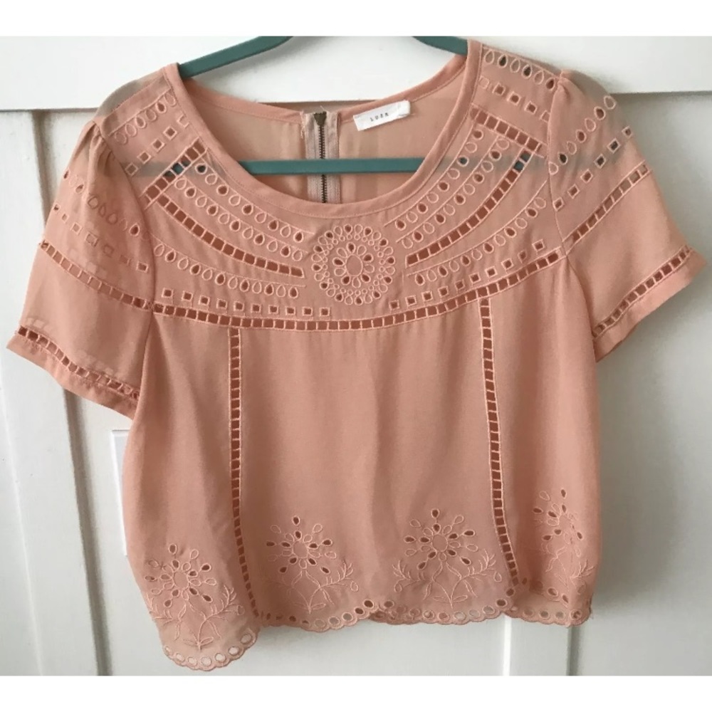 Lush Blush Pink Crochet Crop Top, Size Small
