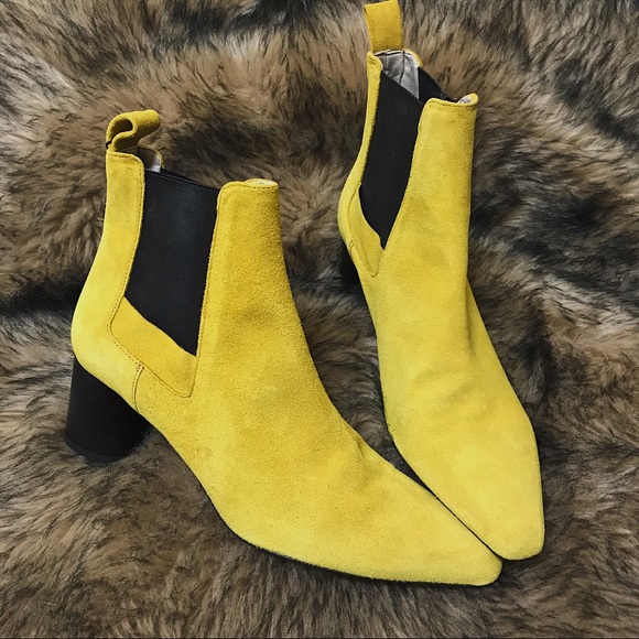 Zara Shoes - Zara Mustard Authentic Leather Ankle Boots