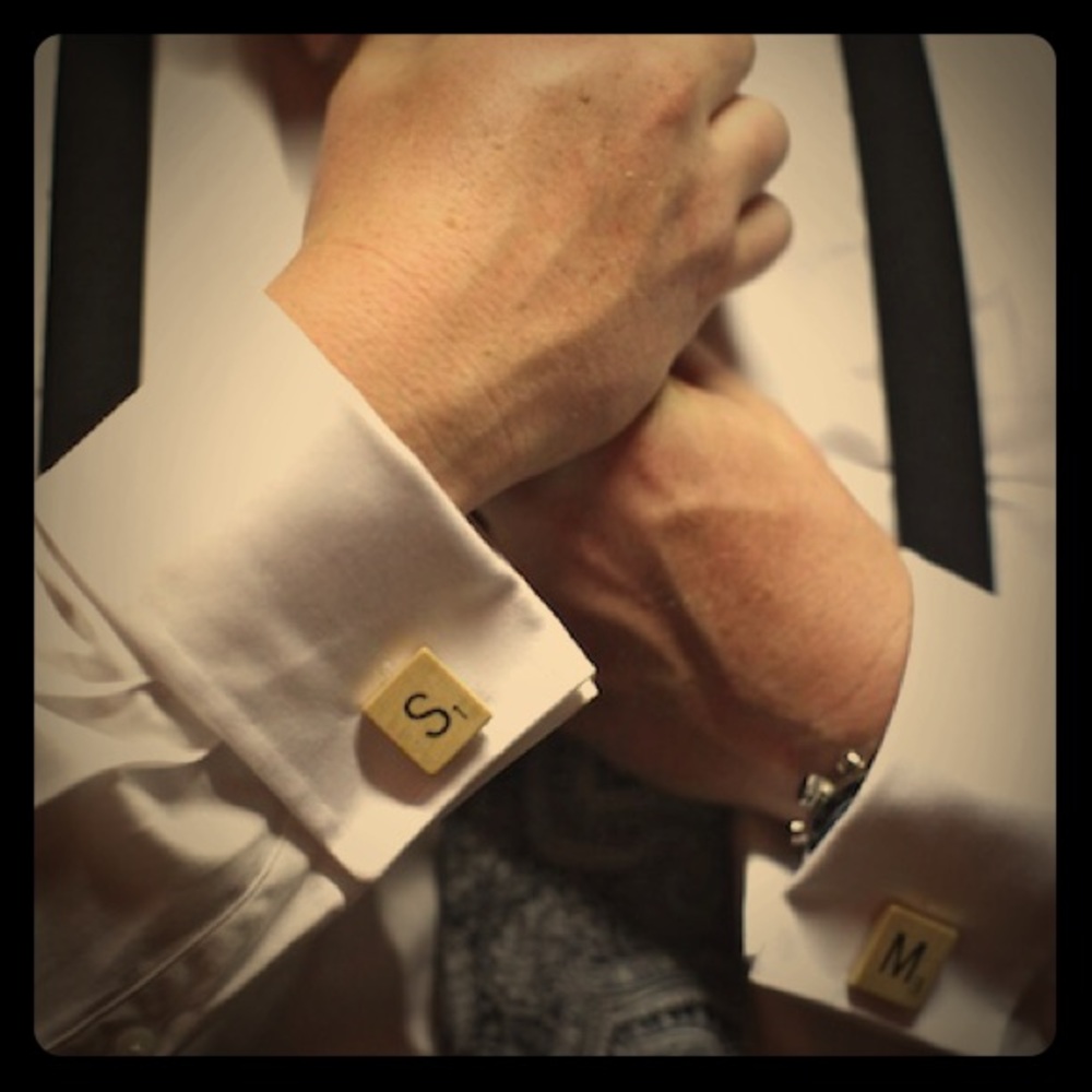 Scrabble Cufflinks Custom Initials