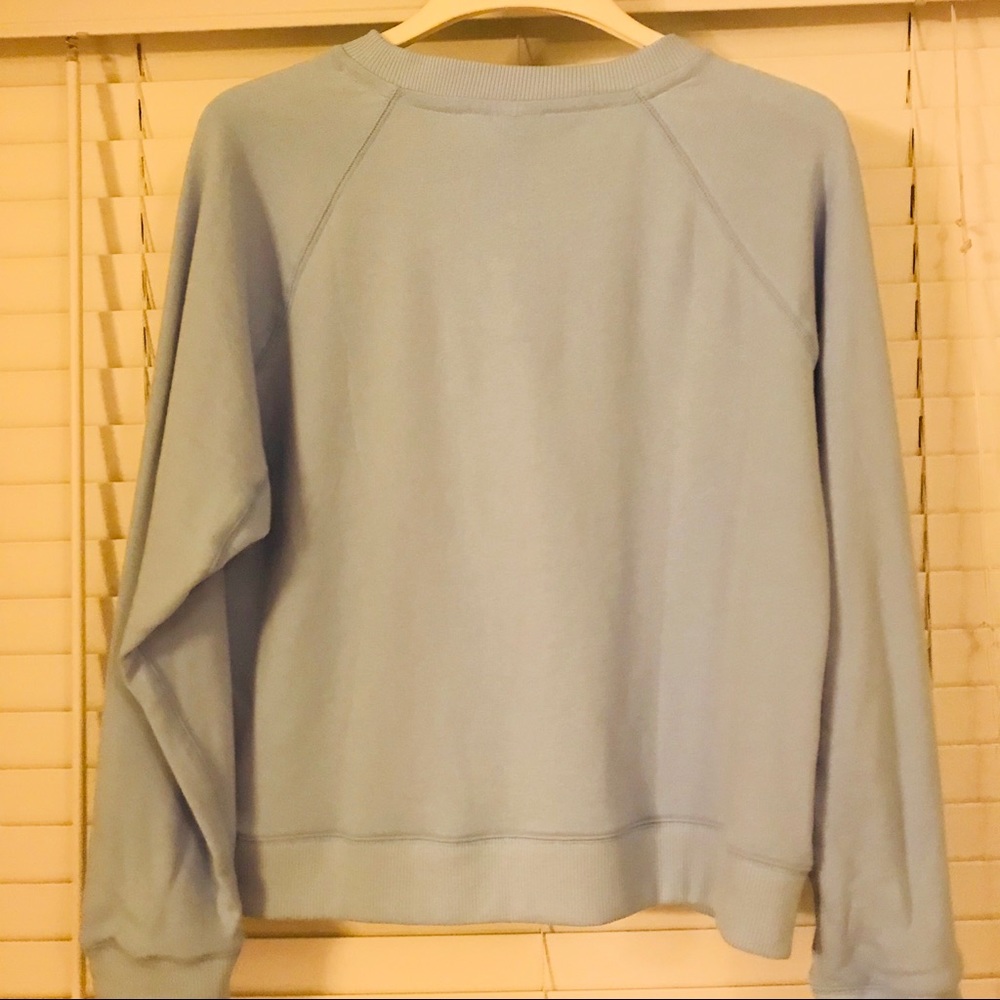 NWT PINK Varsity Crew Light Blue Sweatshirt - Picture 3 of 5