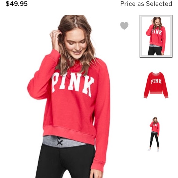 NWT PINK Varsity Crew Light Blue Sweatshirt - Picture 4 of 5