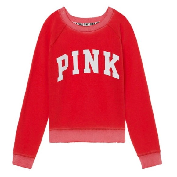 NWT PINK Varsity Crew Light Blue Sweatshirt - Picture 5 of 5