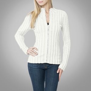 Belldini Rhinestone Zipper Rib Knit 