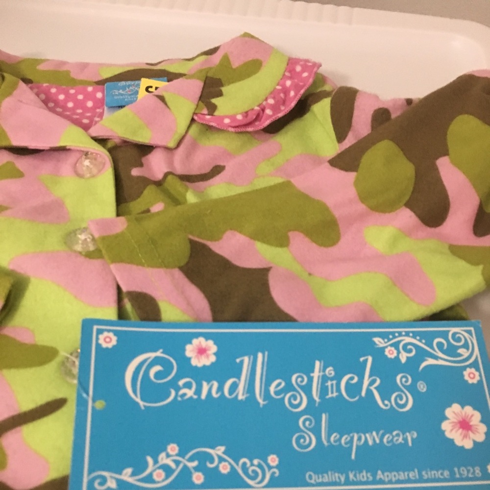 4T PAJAMAS camo print pant set girls pink new NWT