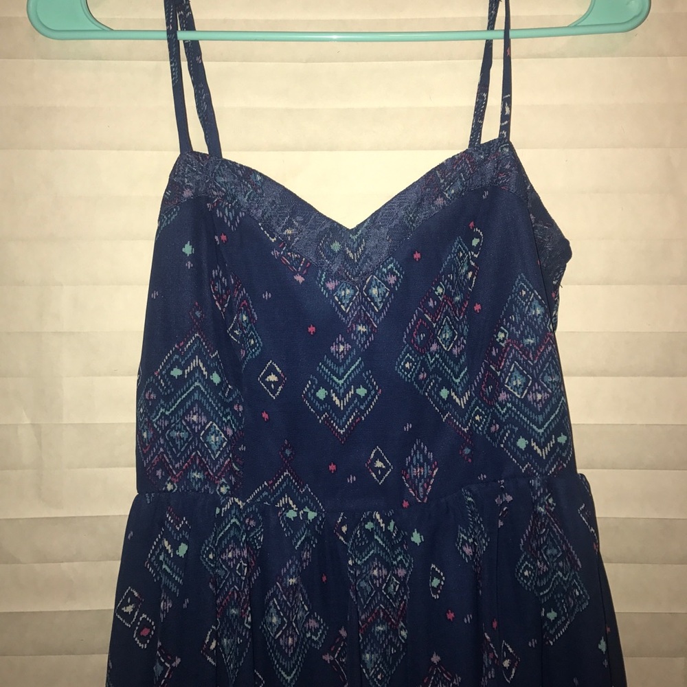 High-low multi-colored dress. Flowy with straps