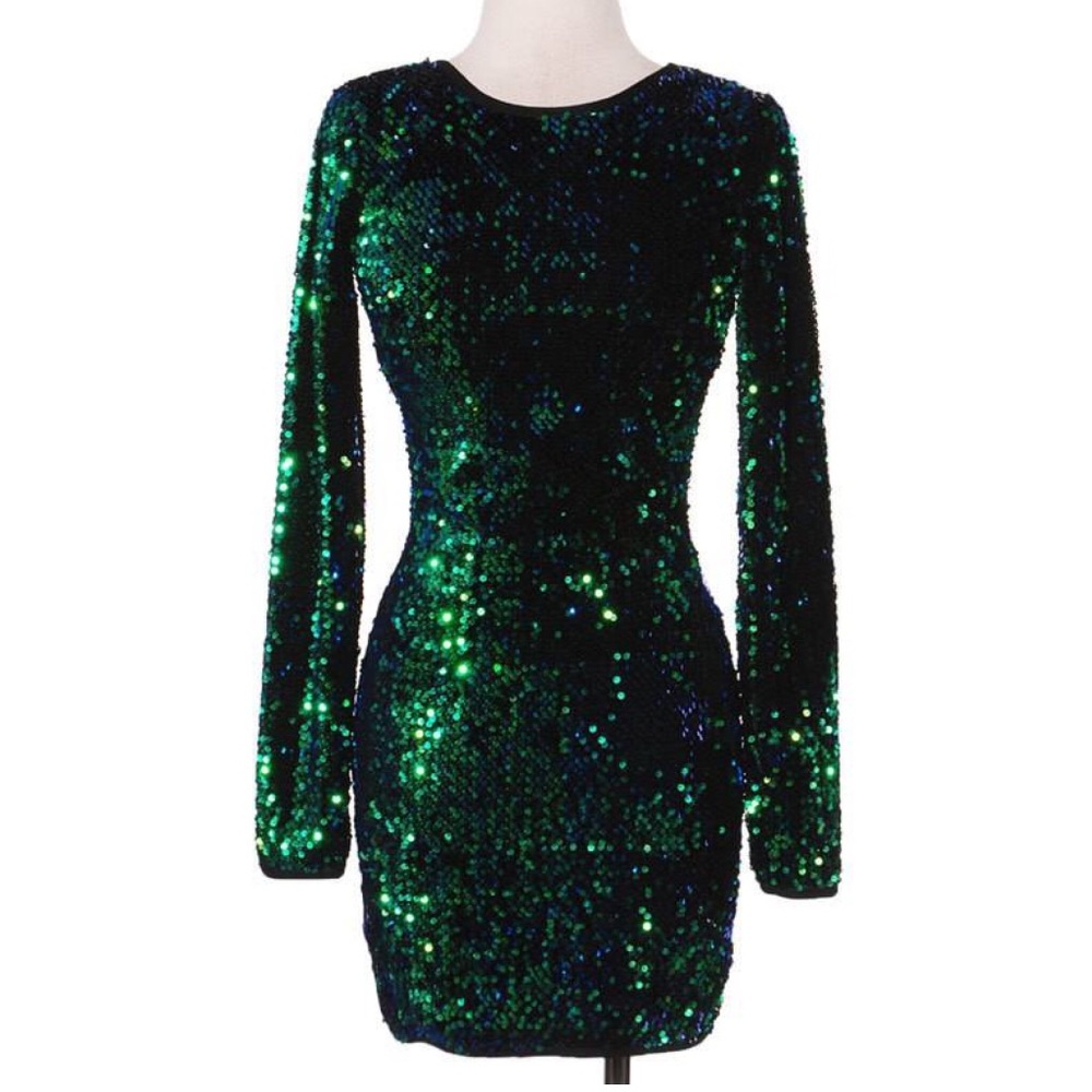🎄🎄🎄 Green Sequin Holiday Bodycon Dress 🎄🎄🎄