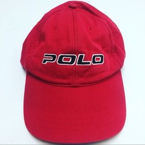 Vtg 90s Polo Sport Ralph Lauren Dad Hat red