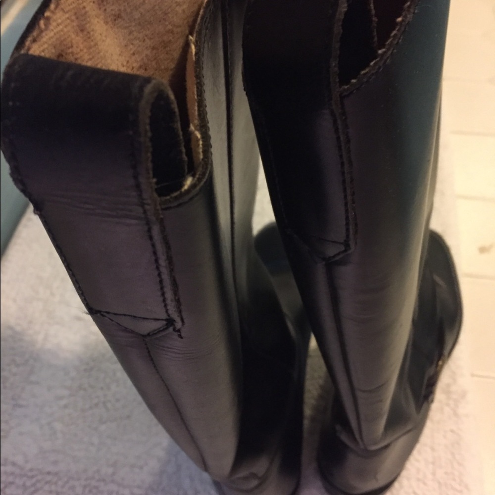 Ladies Tall Black Leather Riding Styled Boots
