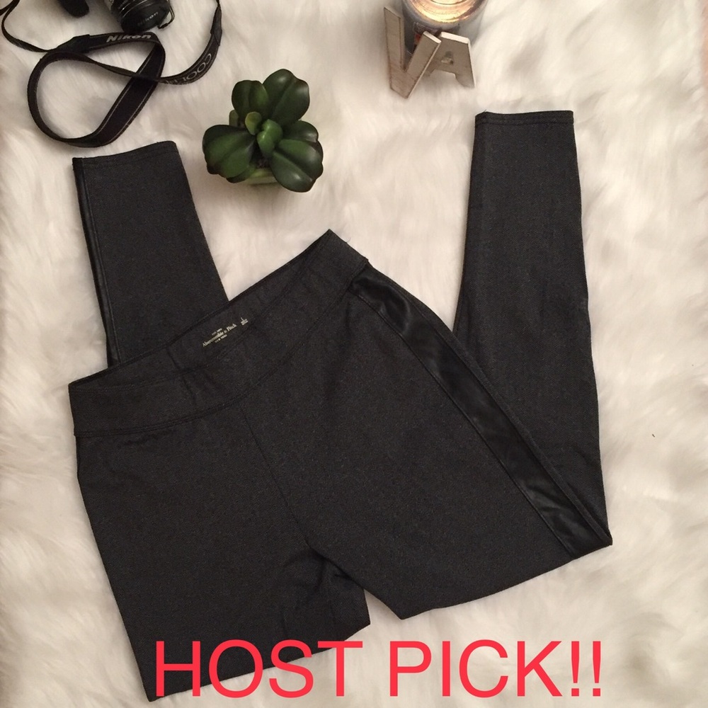 PRICE DROP Abercrombie Grey Leggings w/ Leather