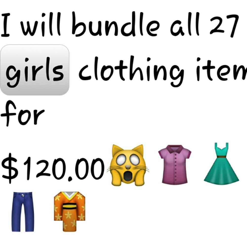 Bundle of all 27 girls items