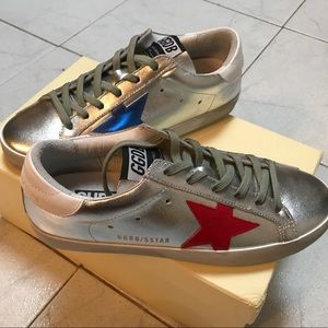 Silver tone sneakers