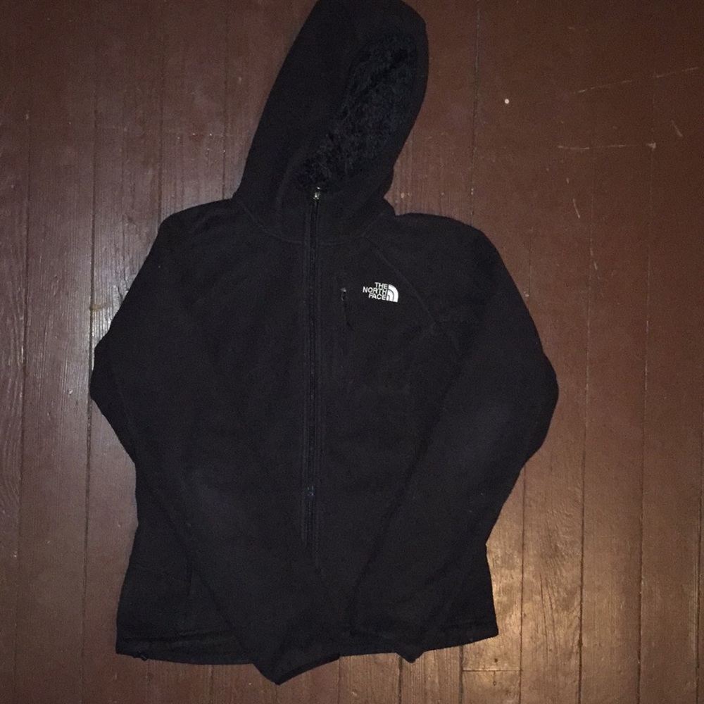 Black North Face zip up jacket