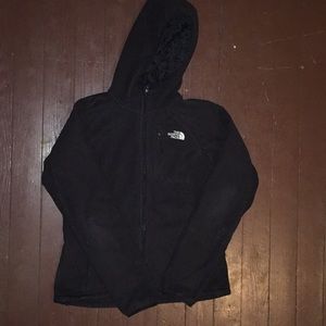 Black North Face zip up jacket