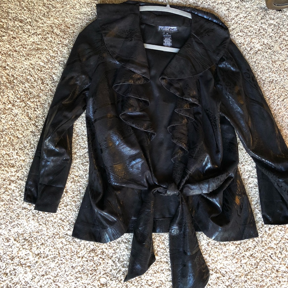 Black embossed blouse MED, worn once