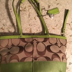 Coach Signature Zip Top Tote Shoulder Handbag