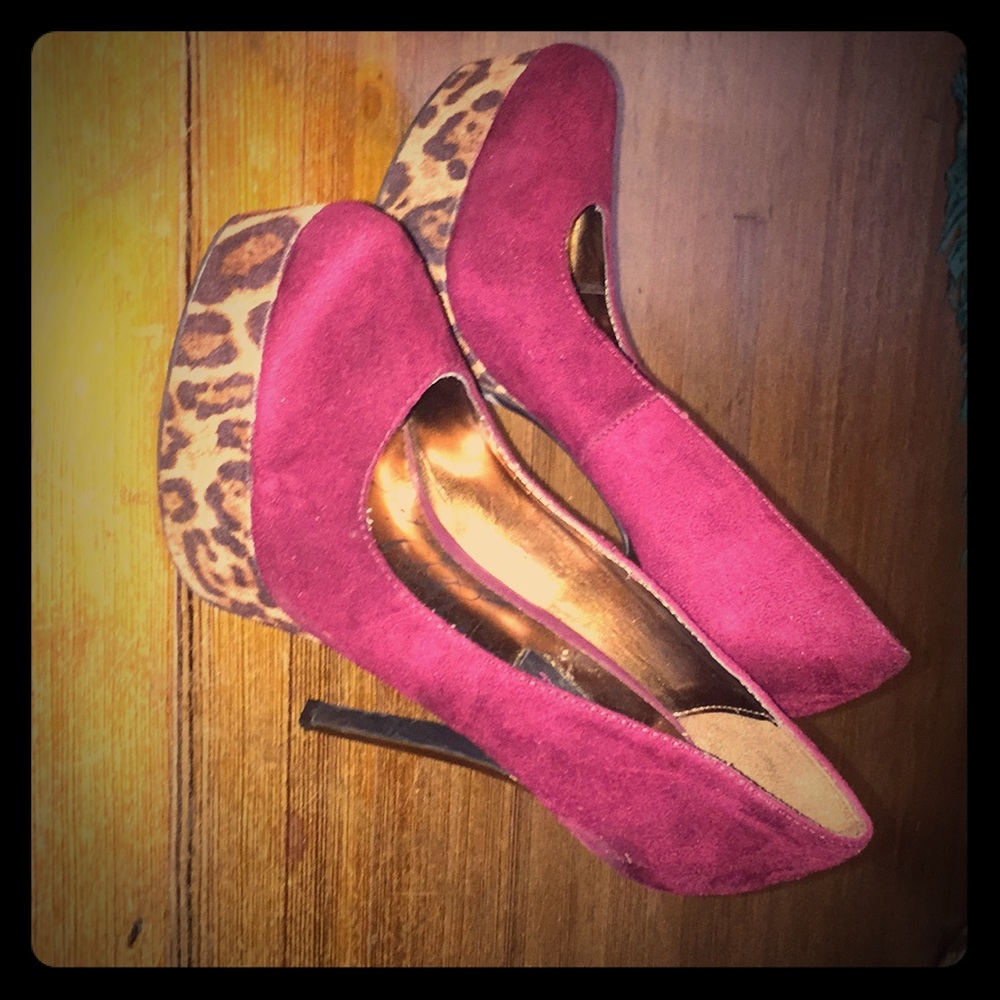 Burgandy and leopard heels
